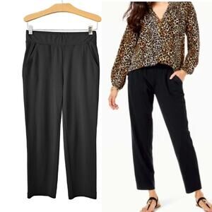 LILLY PULITZER Malani Knit Pull-on Onyx Black Cropped Straight Pant XXS *hemmed